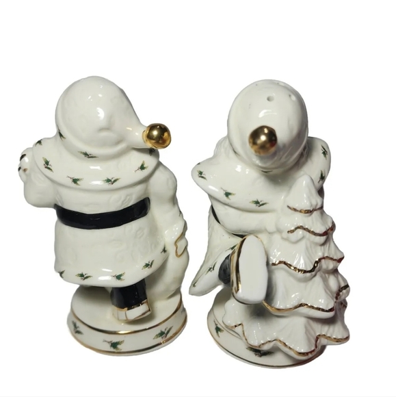 Vtg 1999 Christmas Skating Santas Salt & Pepper Shakers Home For The Holidays - Picture 9 of 9